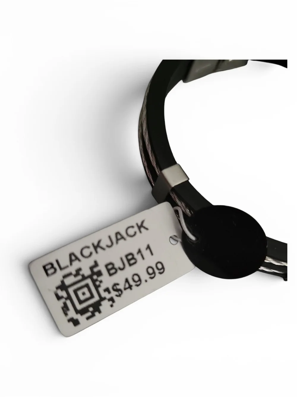 Black Two-Tone Cable Men's Bracelet by BlackJack